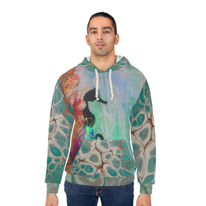 The waiting seahorse Unisex Pullover Hoodie (AOP)