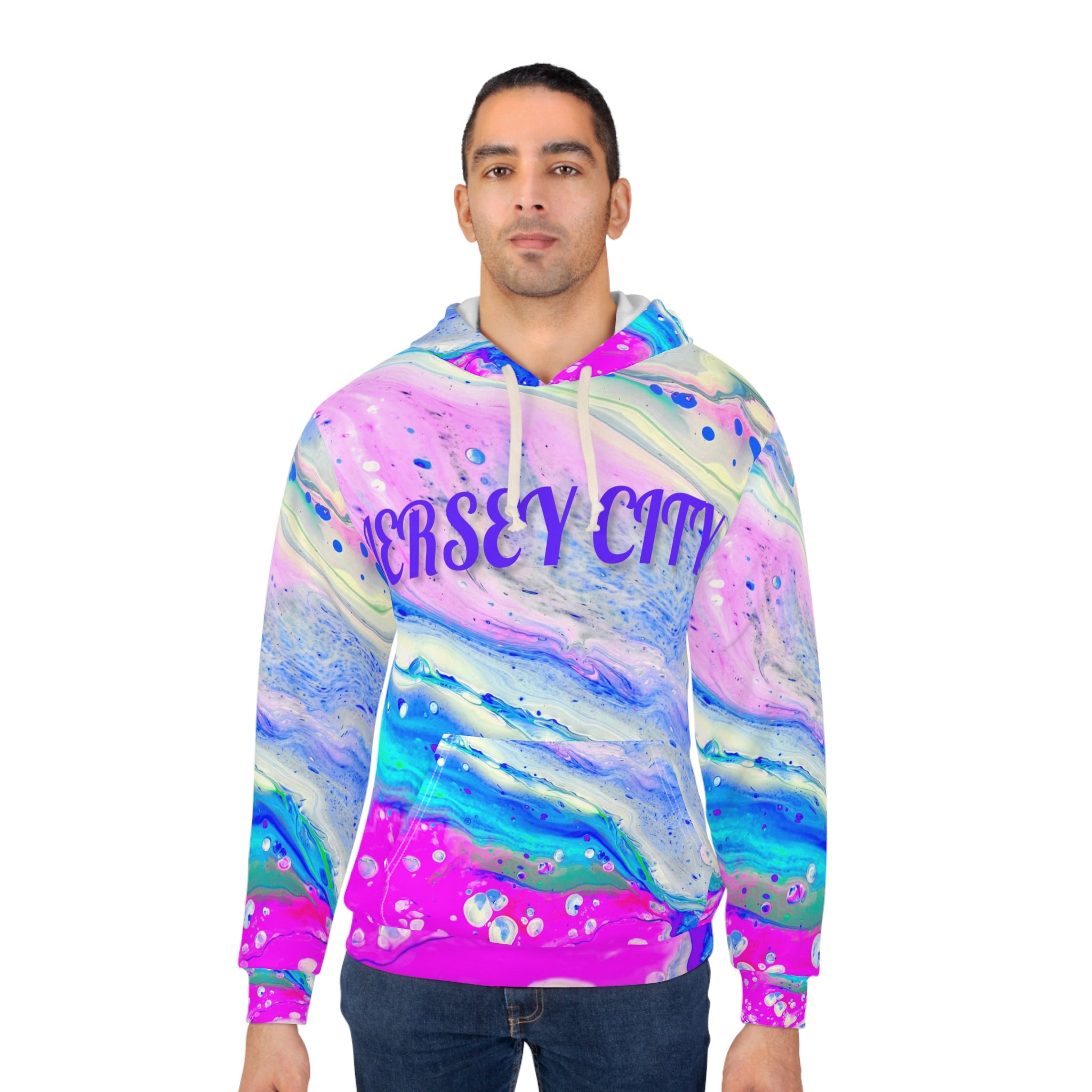 Jersey city cotton candy Unisex Pullover Hoodie (AOP)