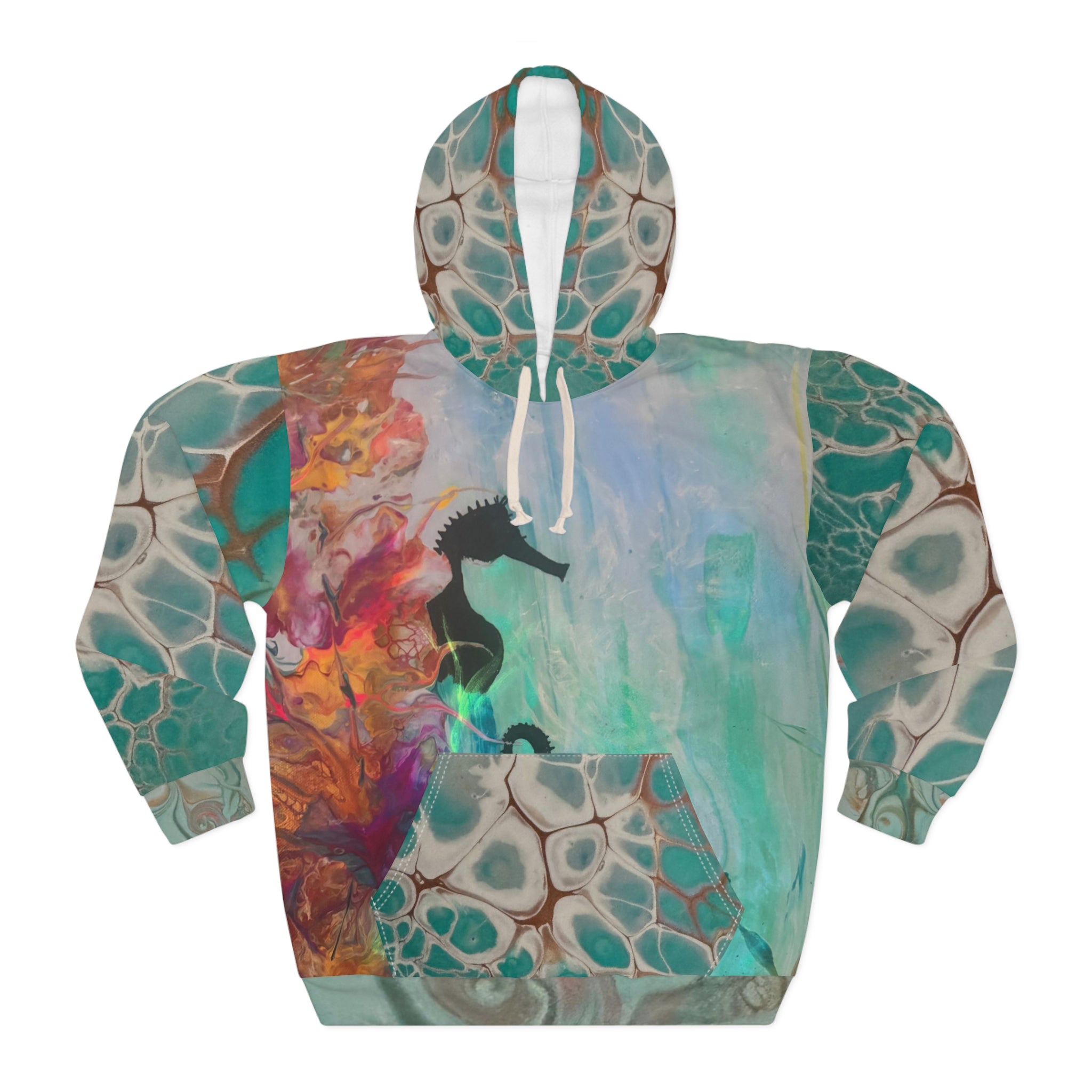 The waiting seahorse Unisex Pullover Hoodie (AOP)