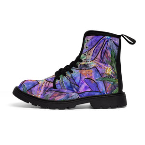 Pink Pansy women’s boots canvas