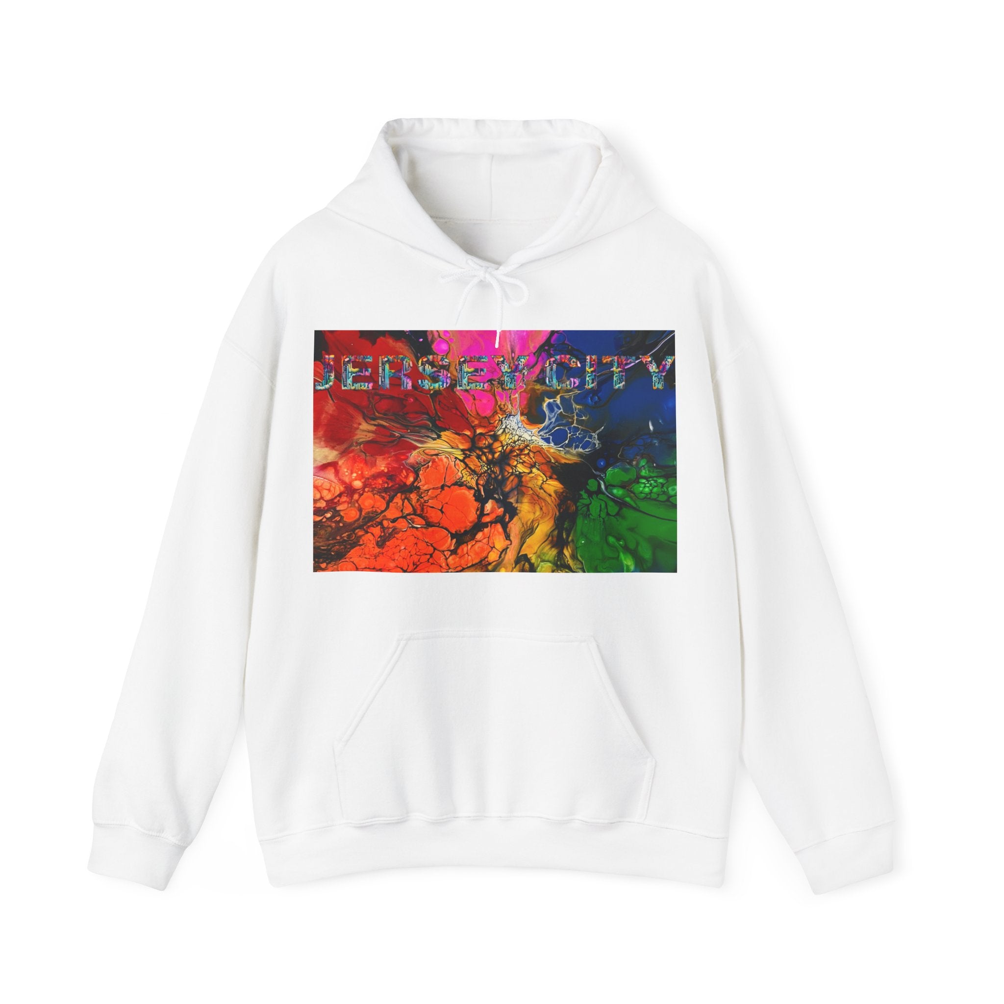 JERSEY CITY RAINBOW BLOOM Unisex Heavy Blend™ Hooded Sweatshirt