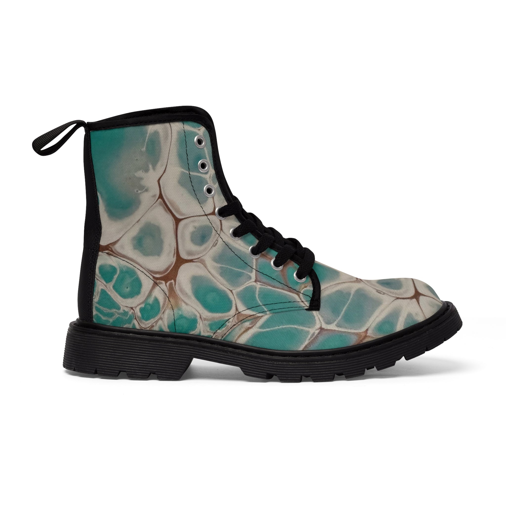 Beautiful blue seashell Canvas Boots