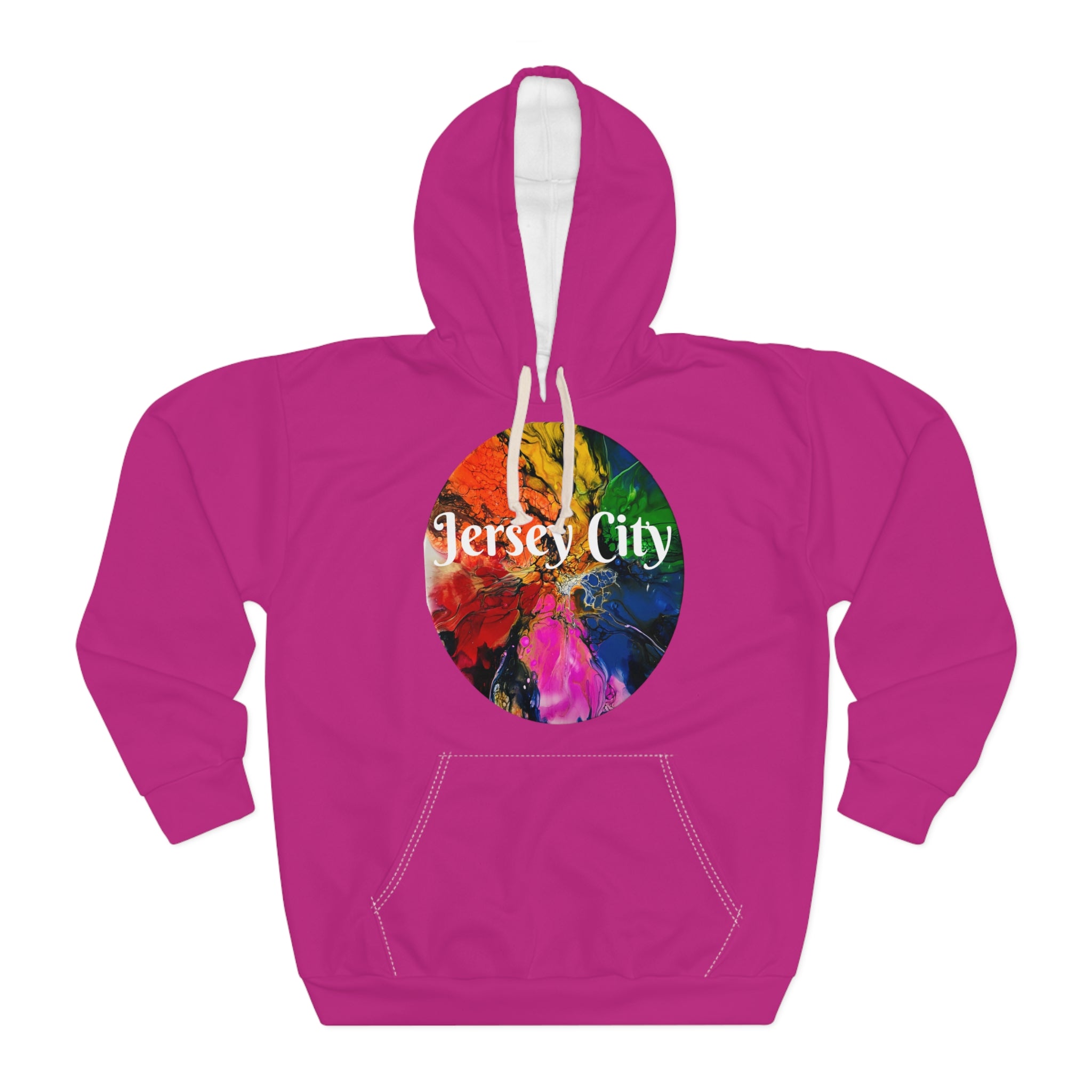 Rainbow Jersey City Chilltown Unisex Pullover Hoodie (AOP)