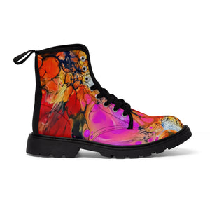 Rainbow Bloom Women's Canvas Boots