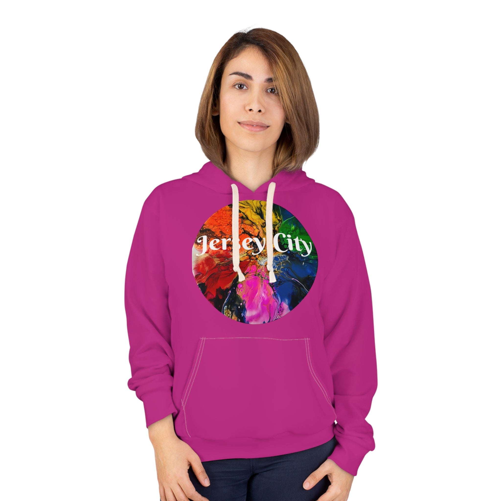 Rainbow Jersey City Chilltown Unisex Pullover Hoodie (AOP)