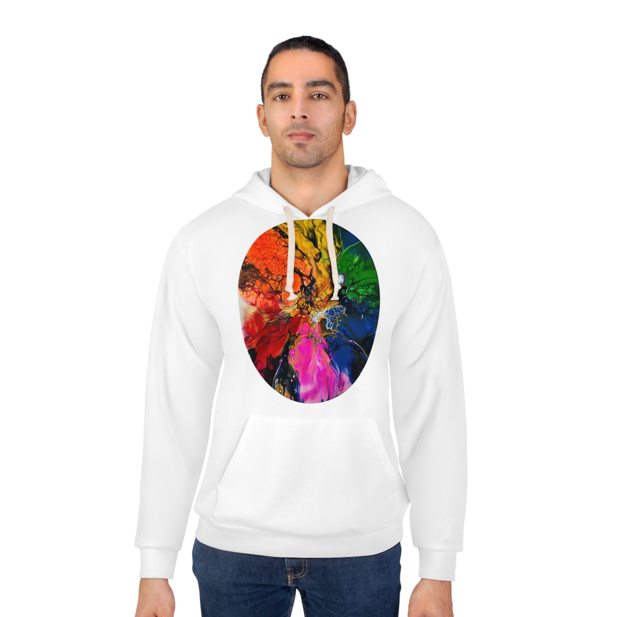 Jersey City Rainbow Bloom Unisex Pullover Hoodie (AOP)