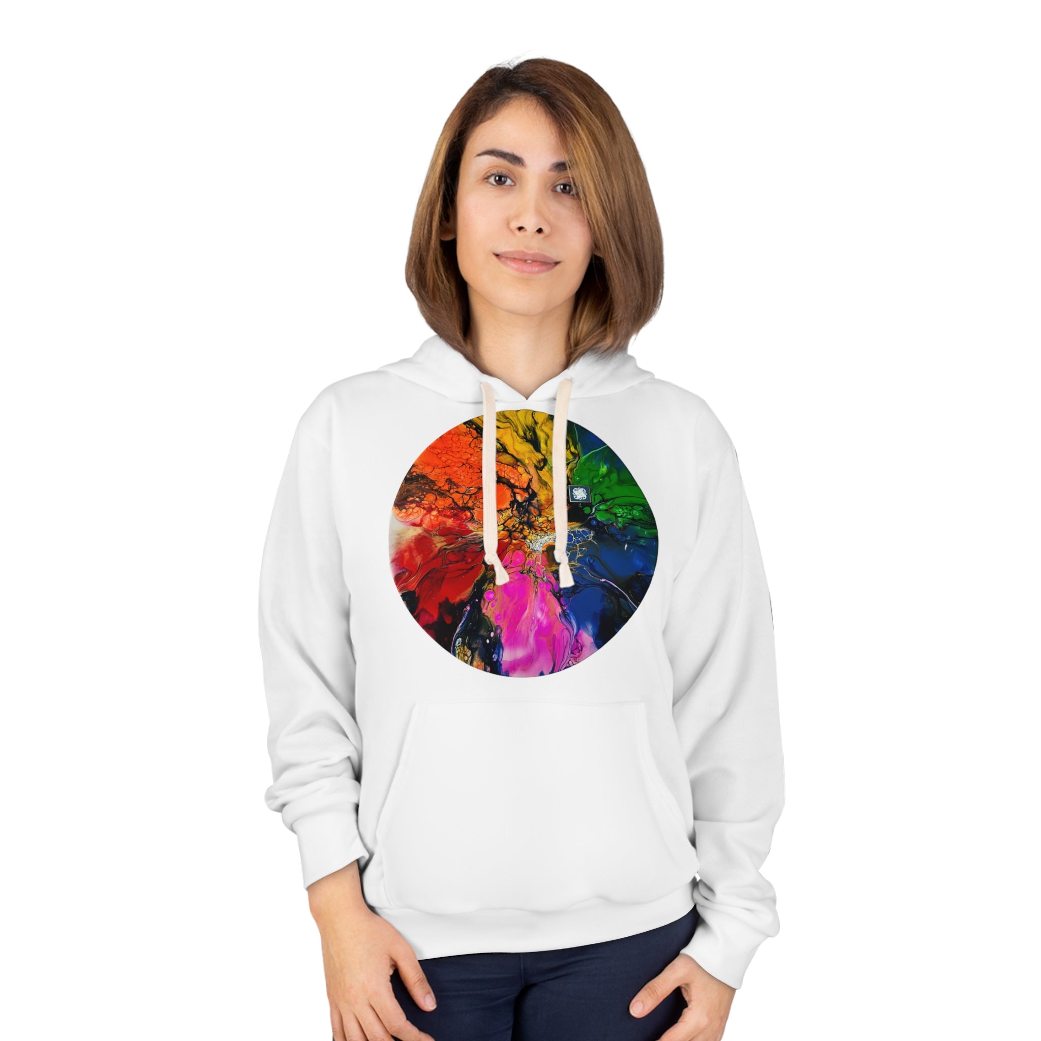 Jersey City Rainbow Bloom Unisex Pullover Hoodie (AOP)