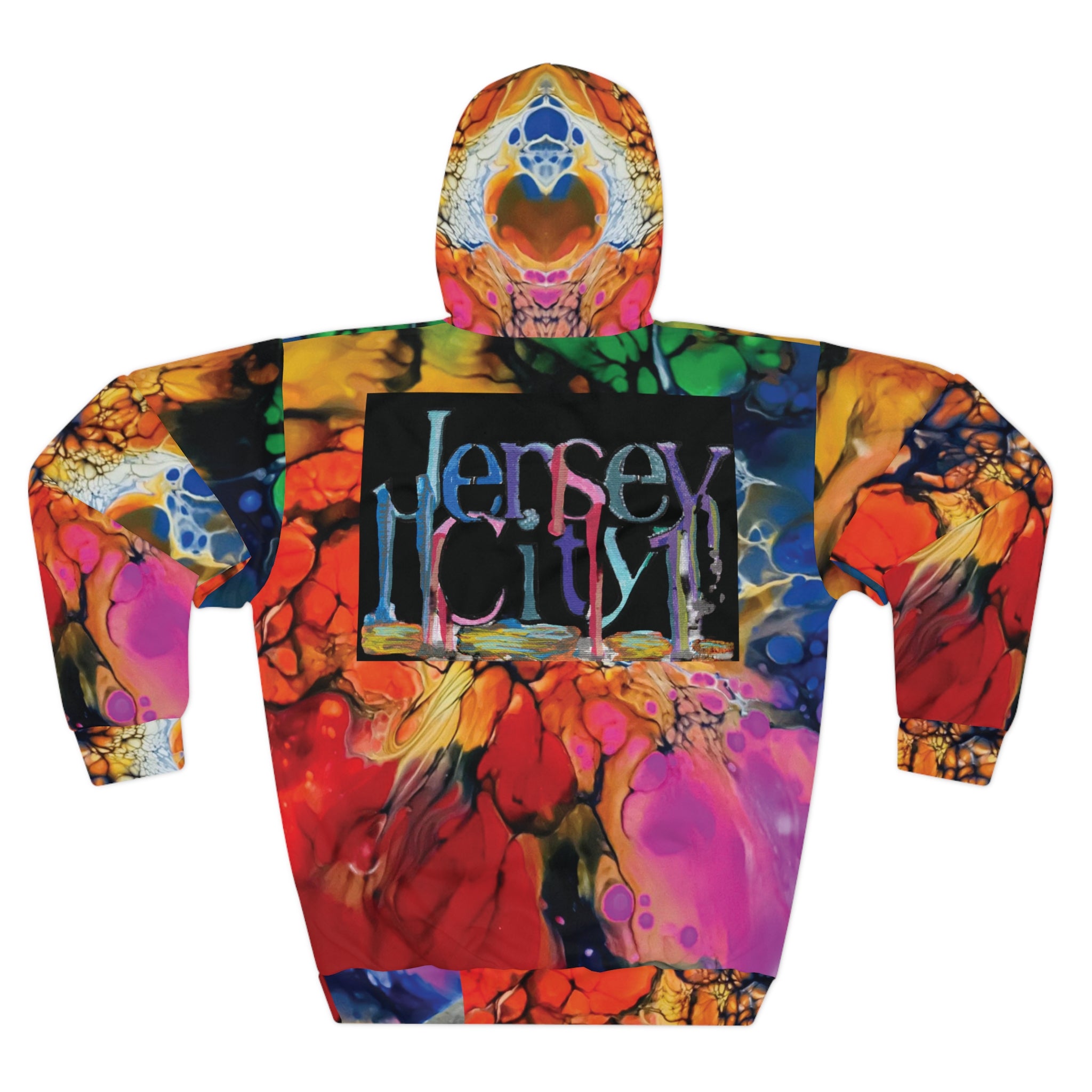 Rainbow Bloom Jersey City Unisex Pullover Hoodie (AOP)