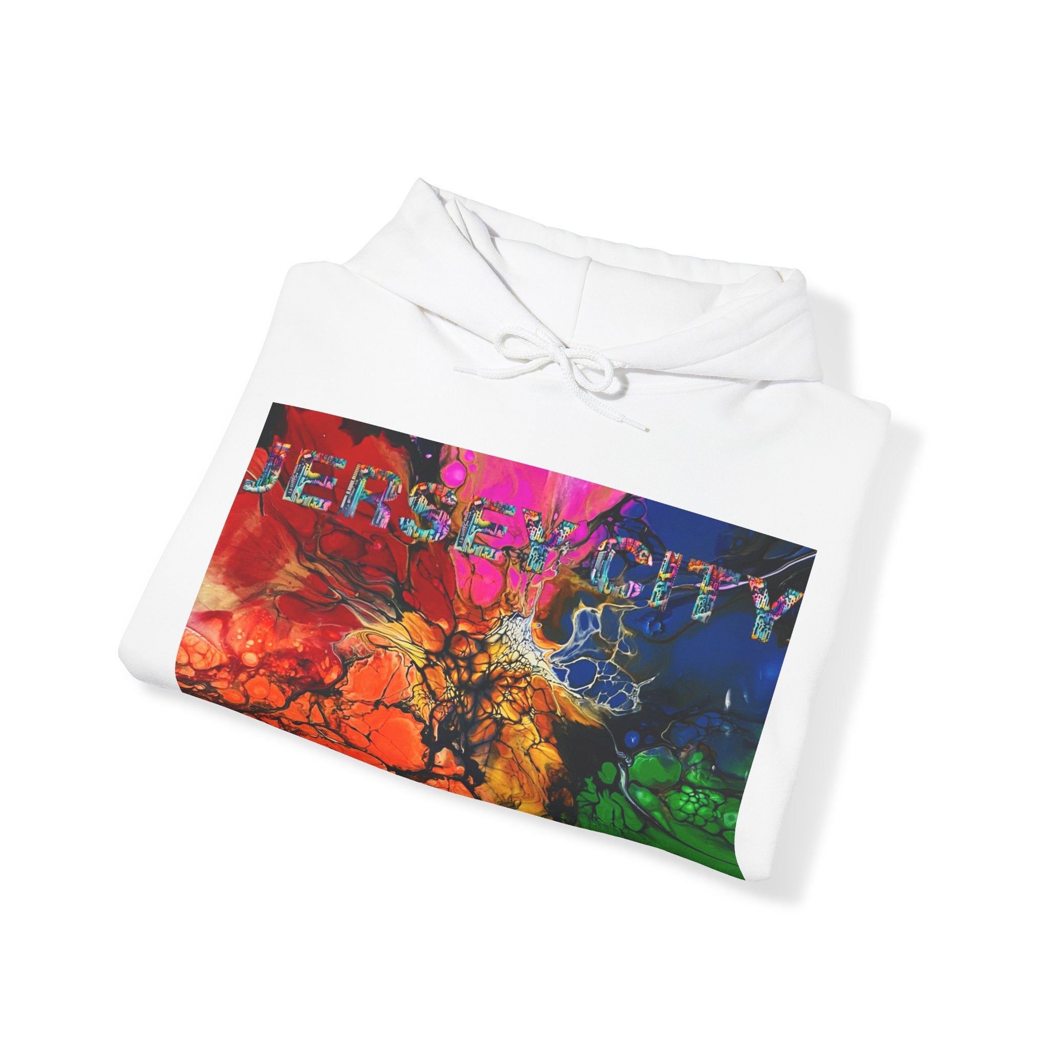 JERSEY CITY RAINBOW BLOOM Unisex Heavy Blend™ Hooded Sweatshirt